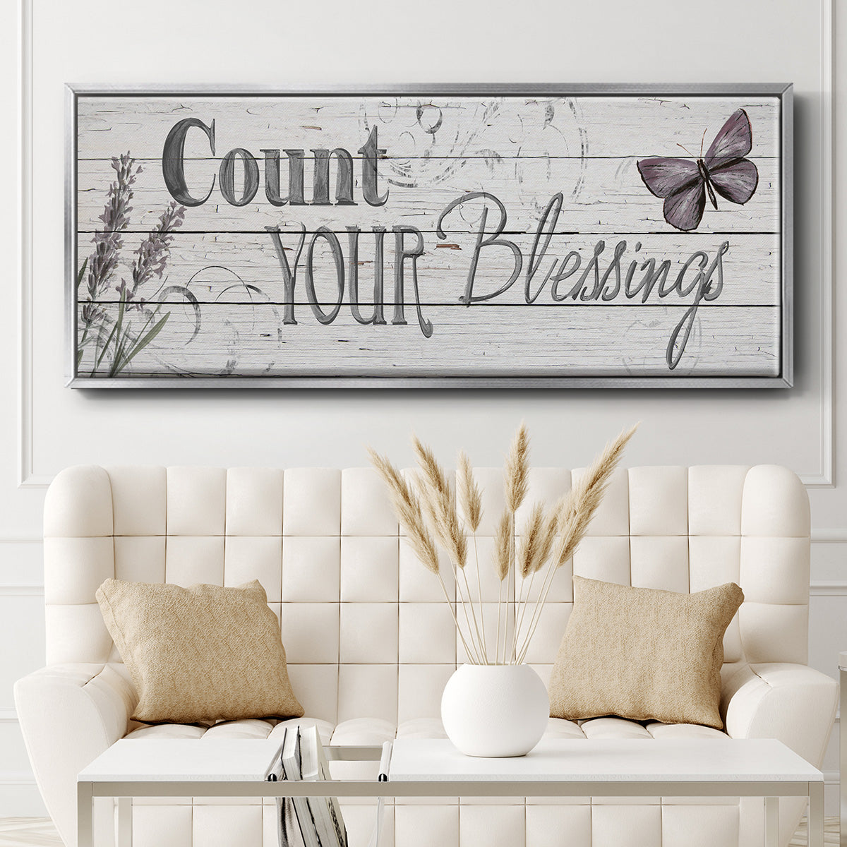Count Your Blessings - Floater Framed Canvas Print