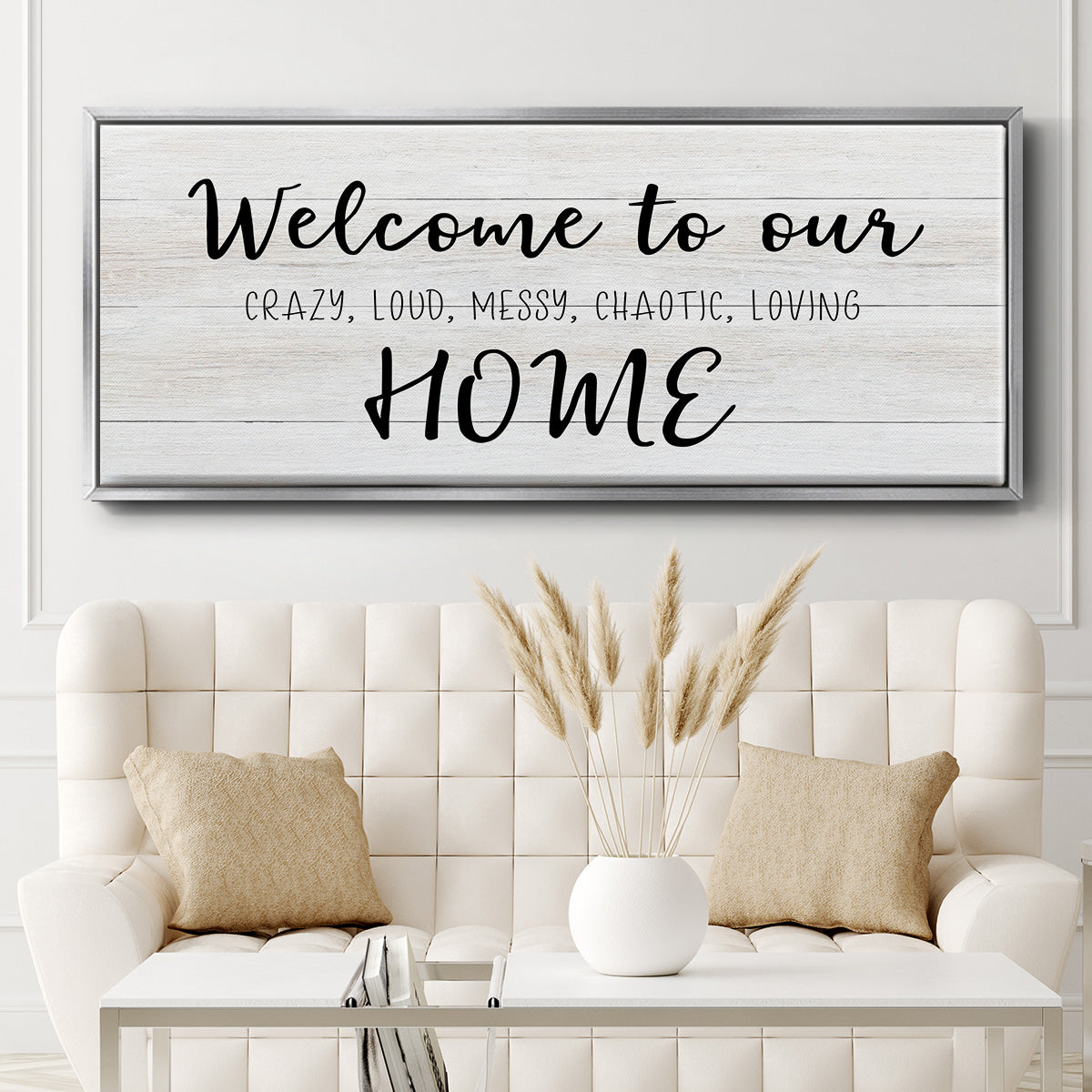 Welcome to Our Home - Floater Framed Canvas Print