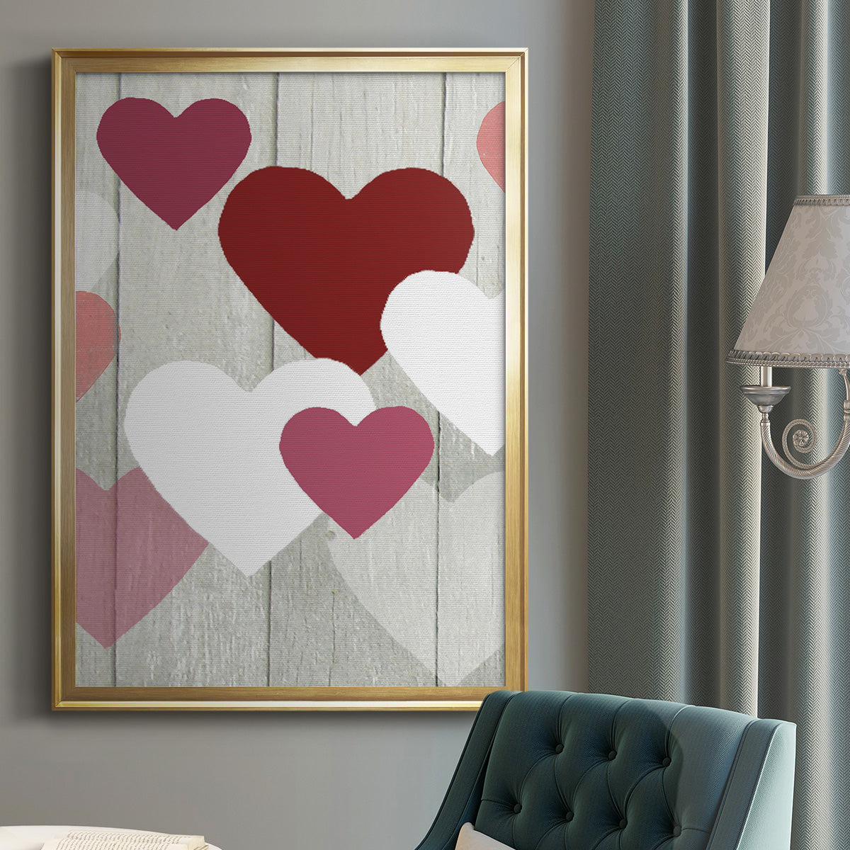 DIY Love Collection F - Modern Framed Canvas Print