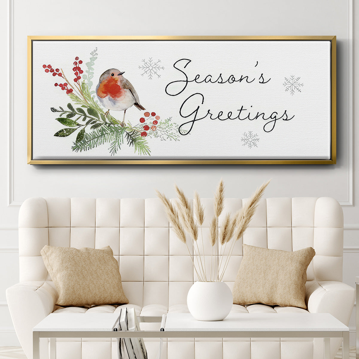 Winter Visitor Collection D - Floater Framed Canvas Print