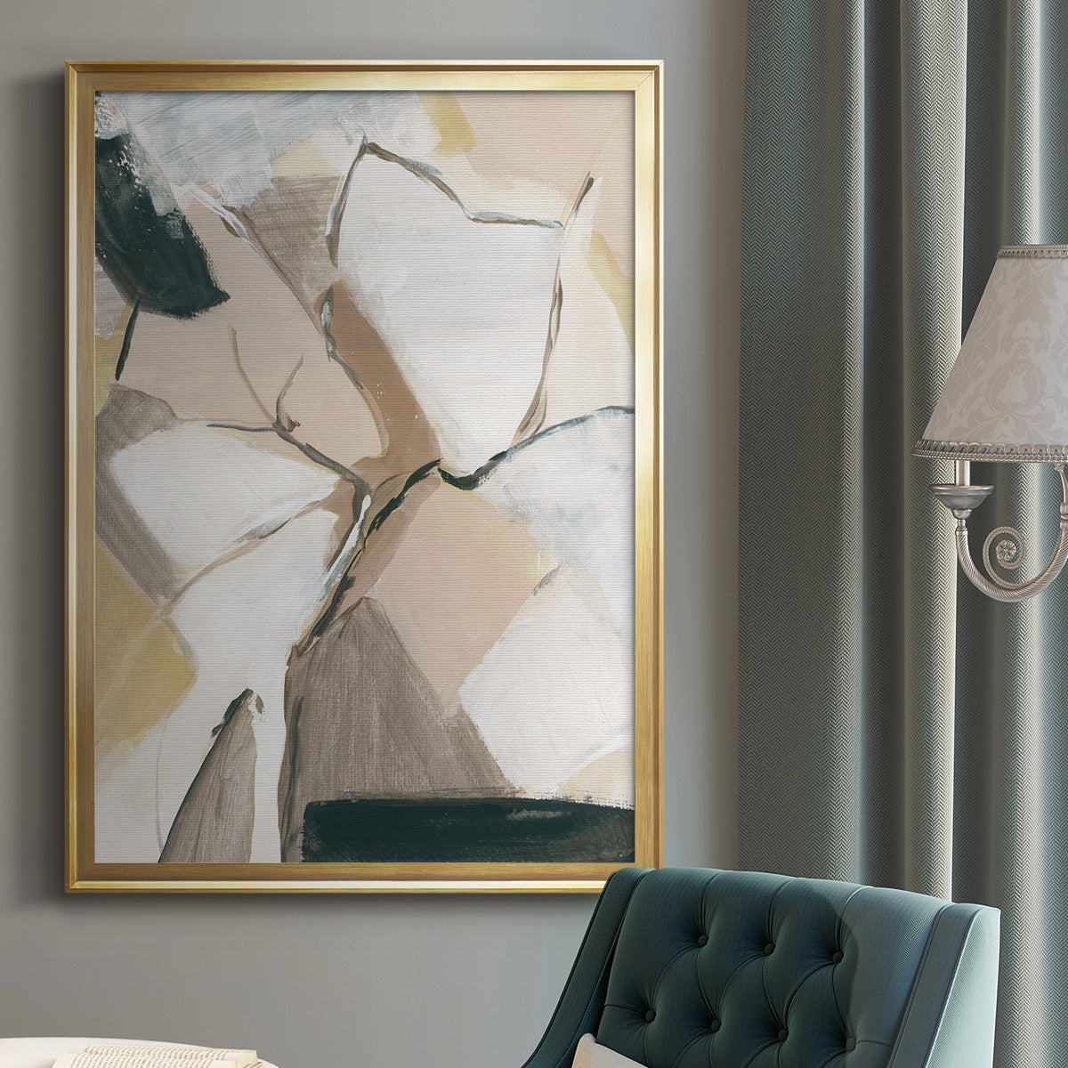 Marble Lines I - Modern Framed Canvas Print