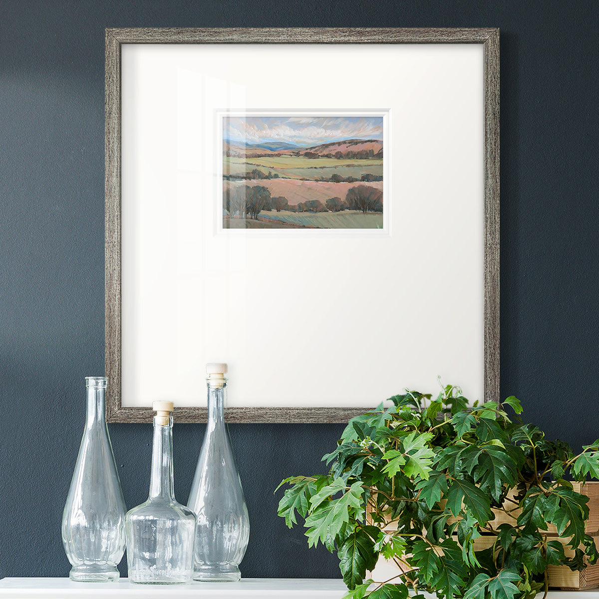 Hilly Countryside I - Double Matboard Framed Print