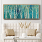 Birch on Blue - Floater Framed Canvas Print