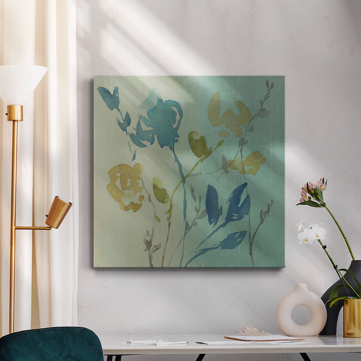 Spa & Sage Bouquet I - Canvas Art Print