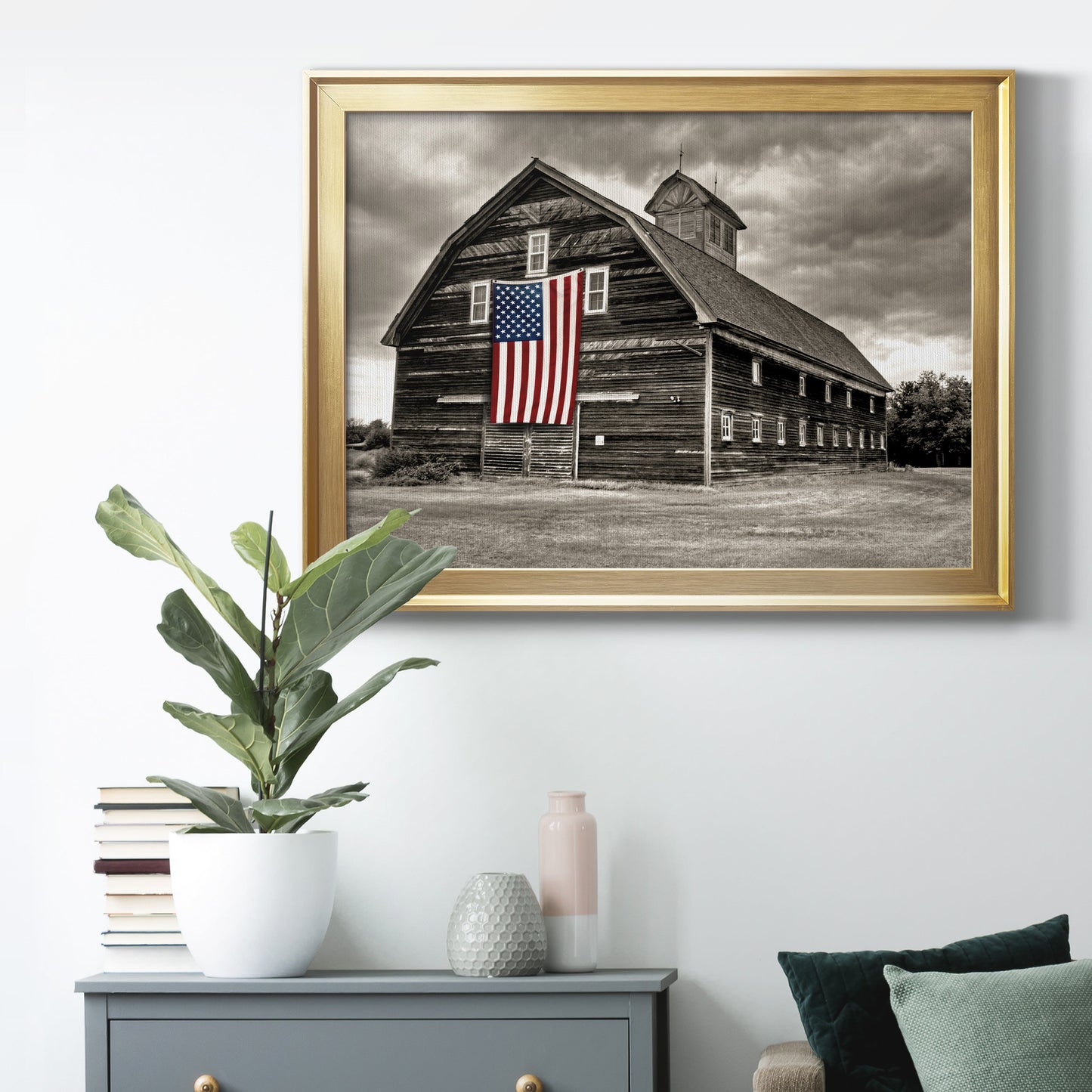 Modern Barn III - Modern Framed Canvas Print