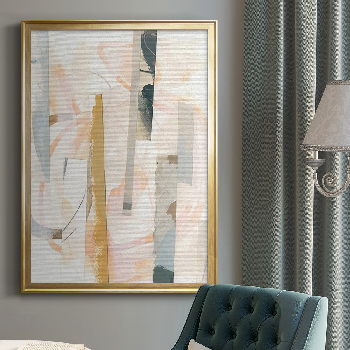 Melon Litmus I - Modern Framed Canvas Print