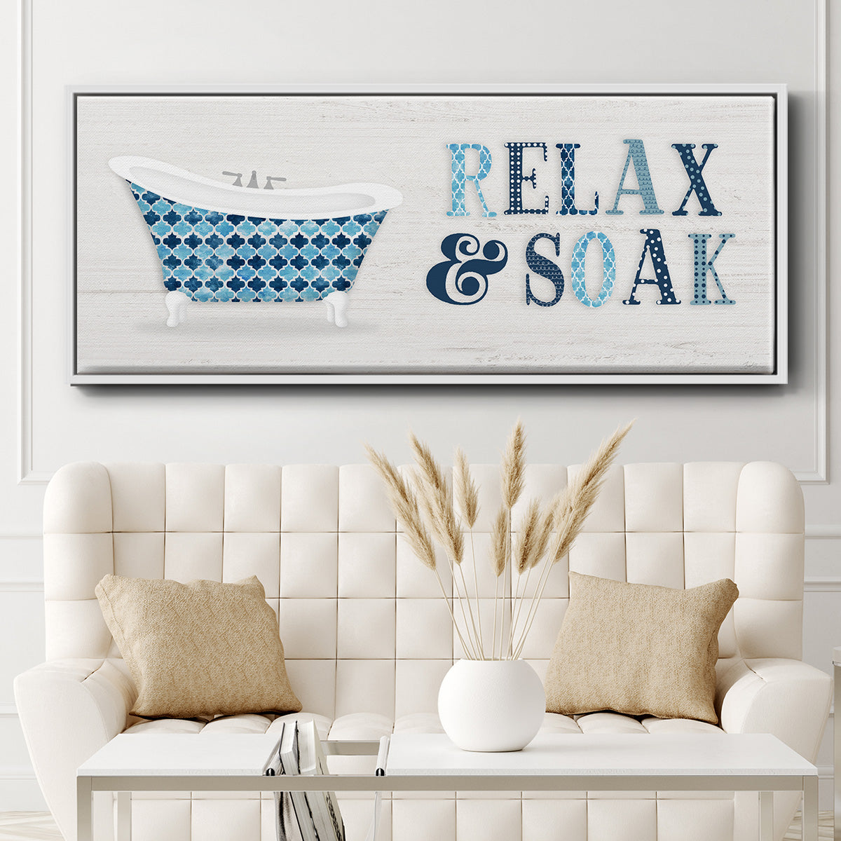 Relax and Soak - Floater Framed Canvas Print