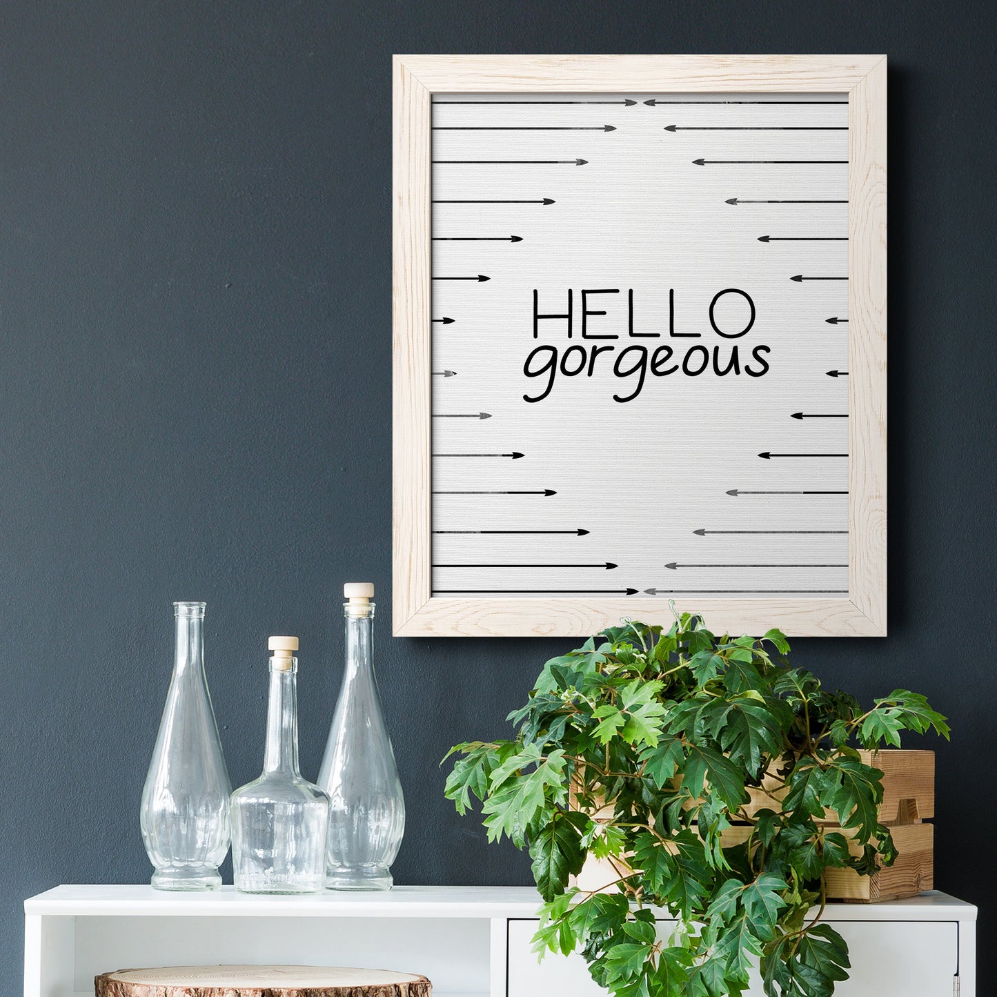 Hello Gorgeous - Premium Canvas Framed in Barnwood - Ready to Hang