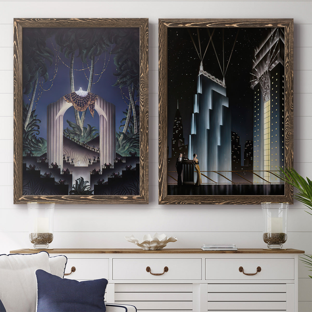 Deco Paradise - Premium Framed Canvas 2 Piece Set - Ready to Hang