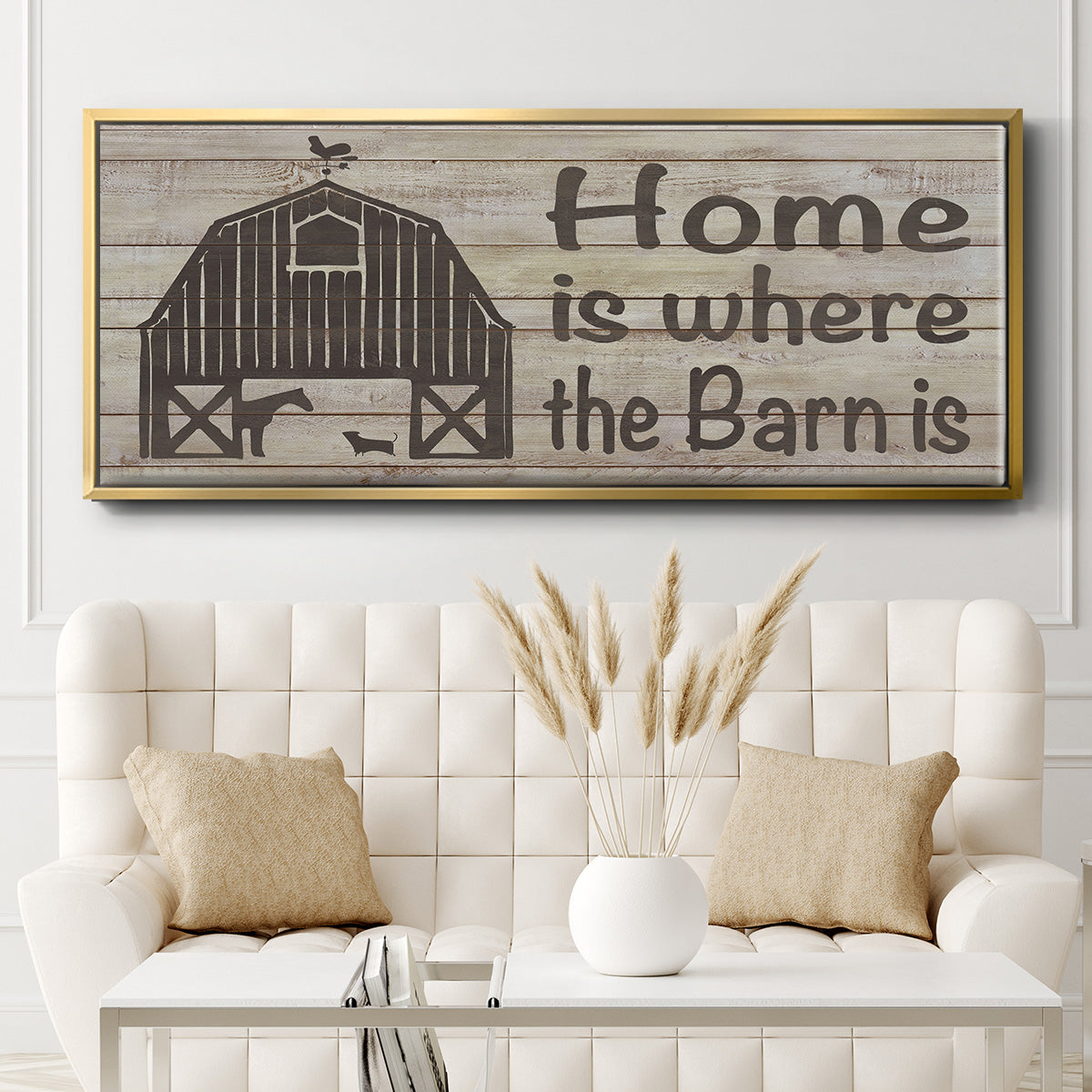Home & Farm III - Floater Framed Canvas Print