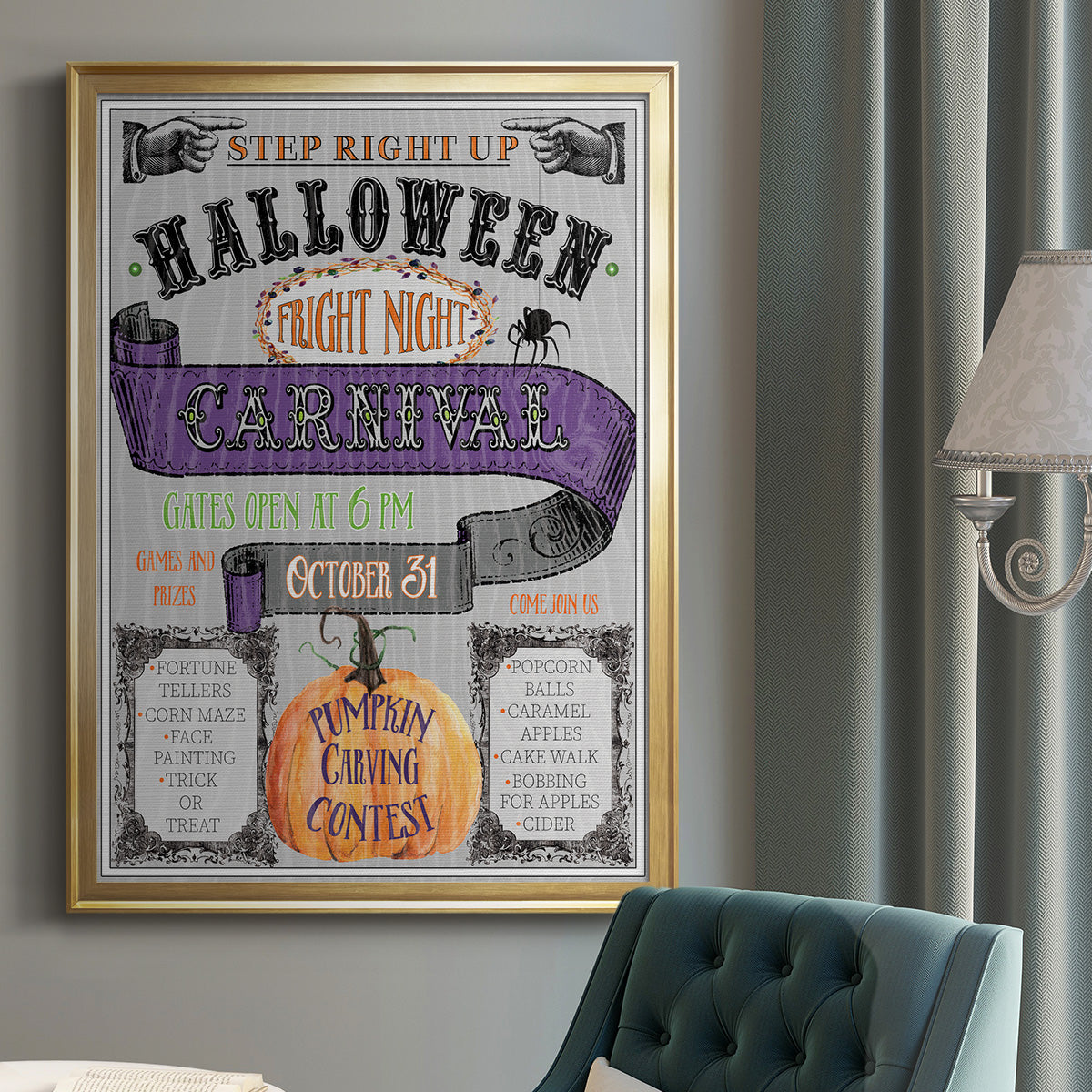 Carnival Sign - Modern Framed Canvas Print