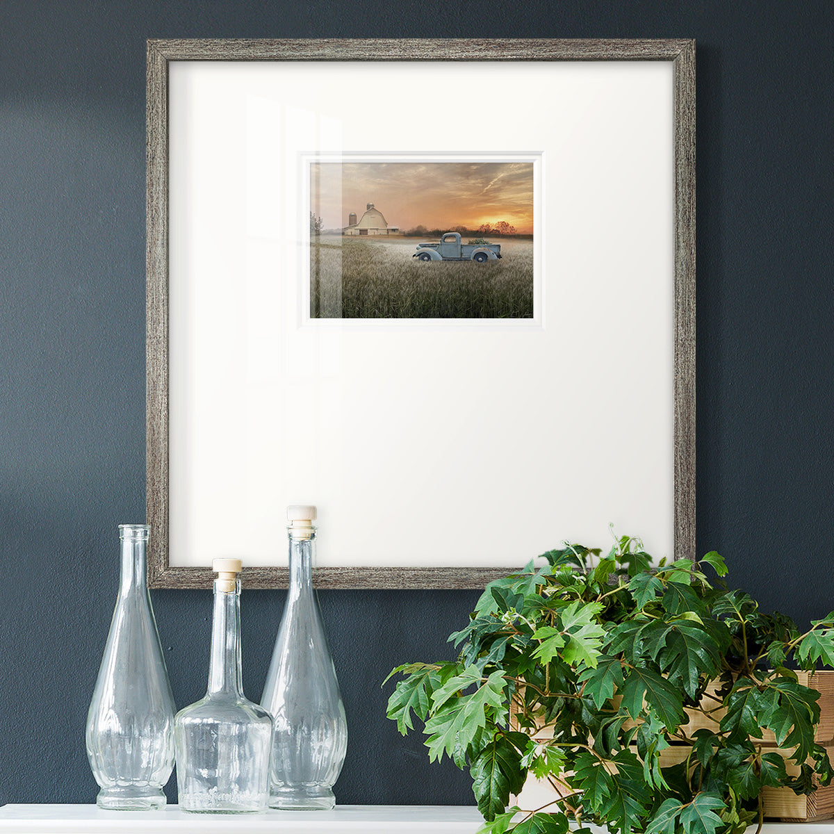 Evening Farm - Double Matboard Framed Print