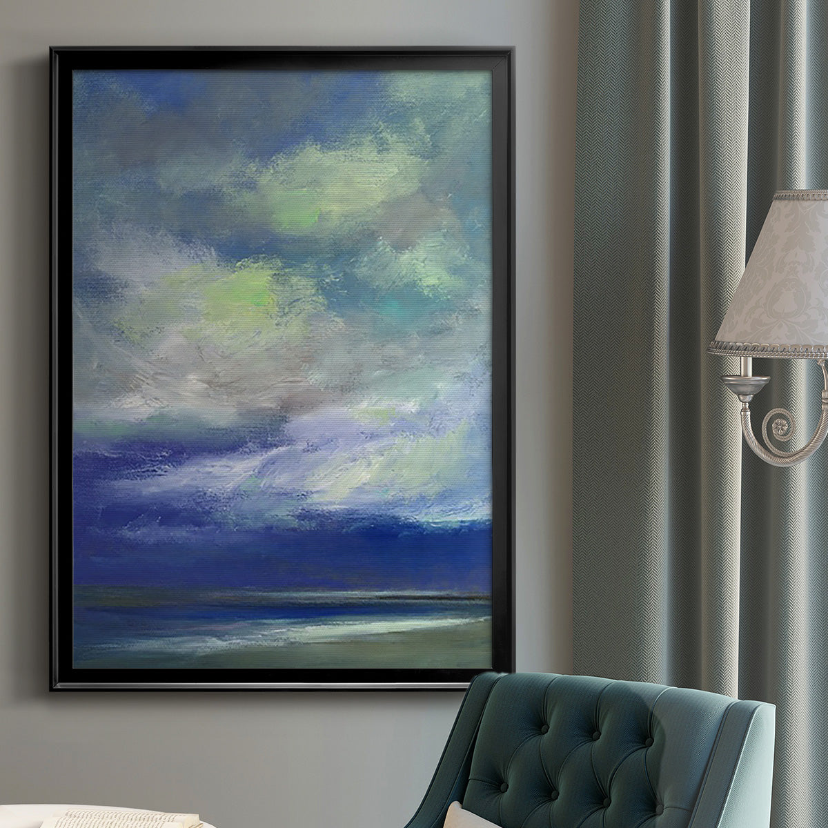 Island Dusk - Modern Framed Canvas Print