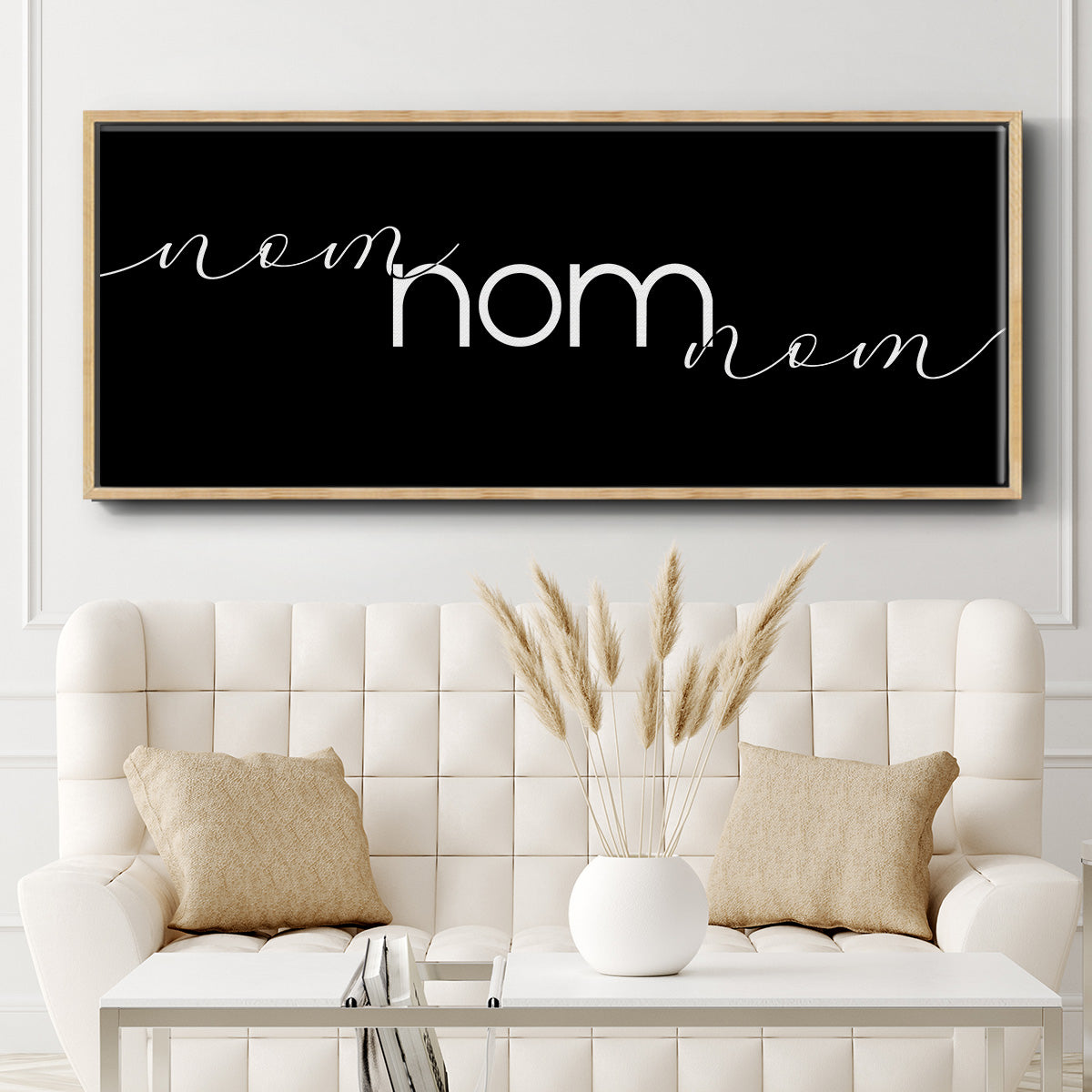 Nom Nom Nom - Floater Framed Canvas Print