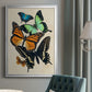 Collaged Butterflies I - Modern Framed Canvas Print