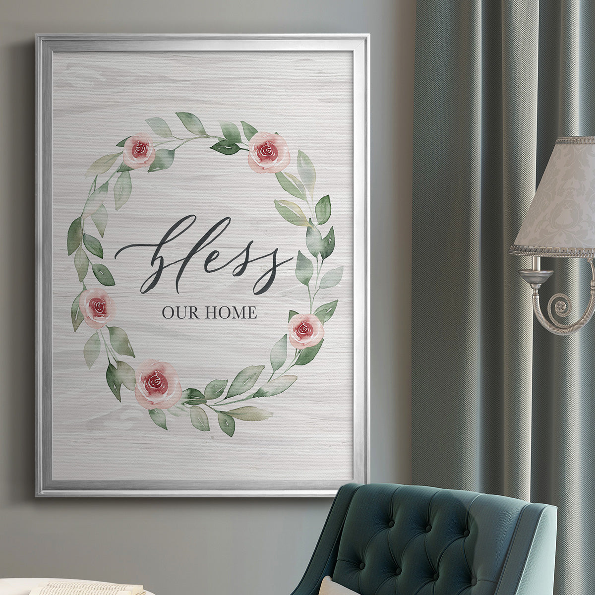 Bless Our Home - Modern Framed Canvas Print