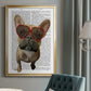 French Bulldog and Heart Glasses - Modern Framed Canvas Print