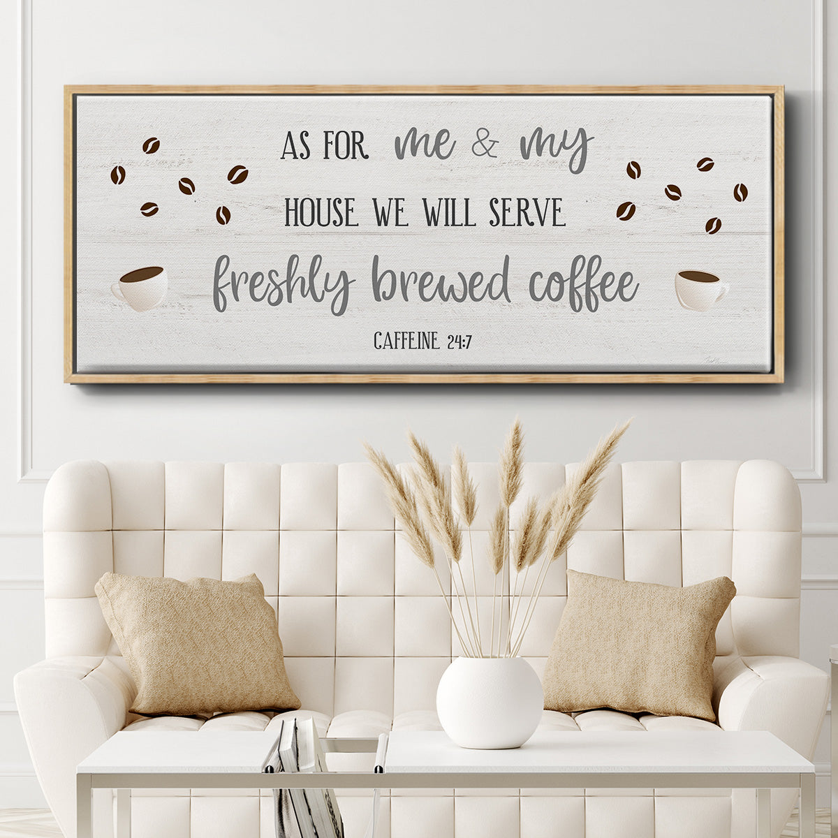 Caffeine 24/7 - Floater Framed Canvas Print