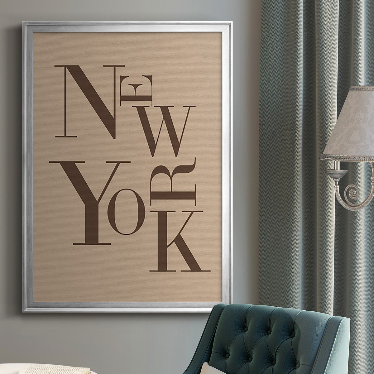 Neutral City Center Type I - Modern Framed Canvas Print