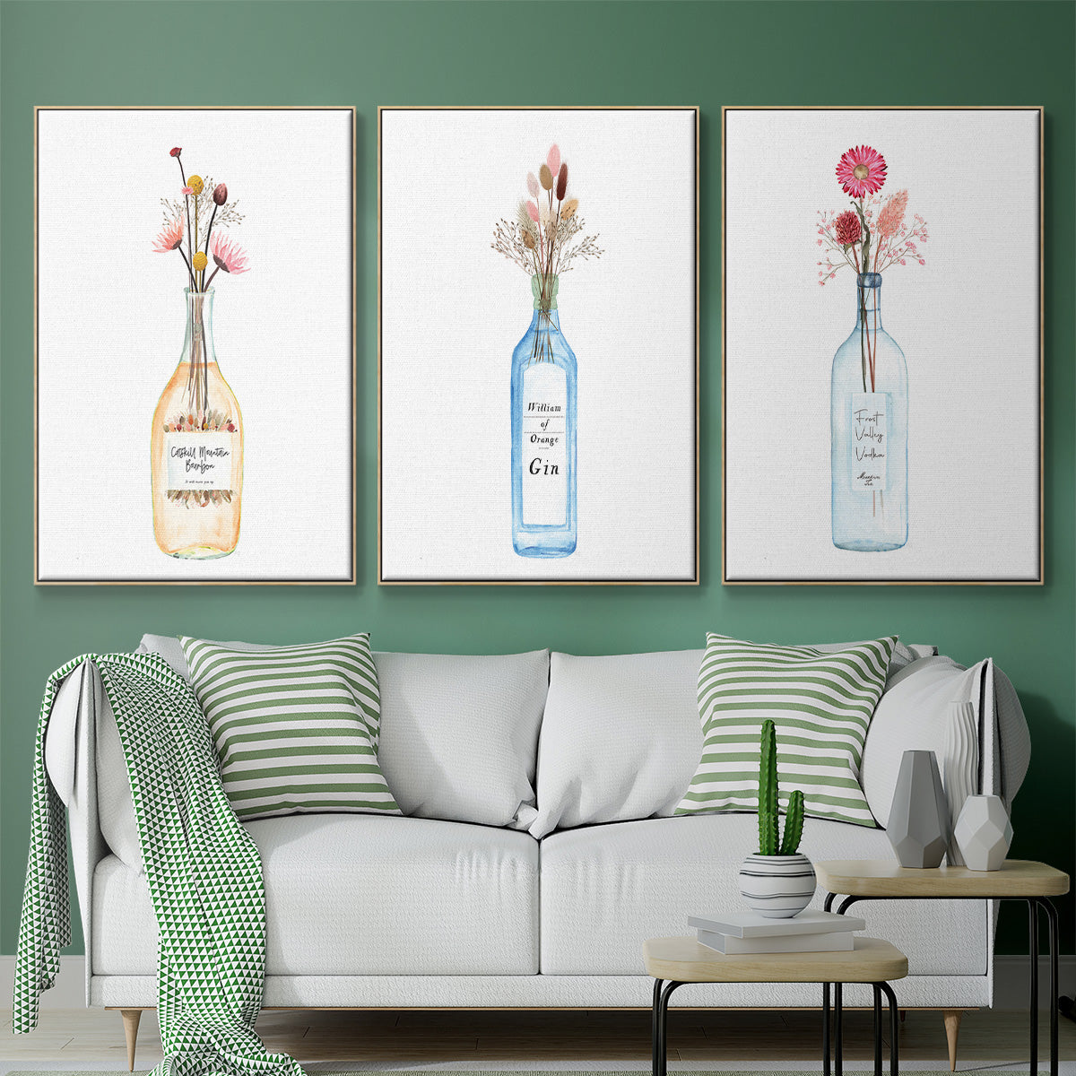 Frost Valley Vodka - Framed Premium Gallery Wrapped Canvas L Frame 3 Piece Set - Ready to Hang