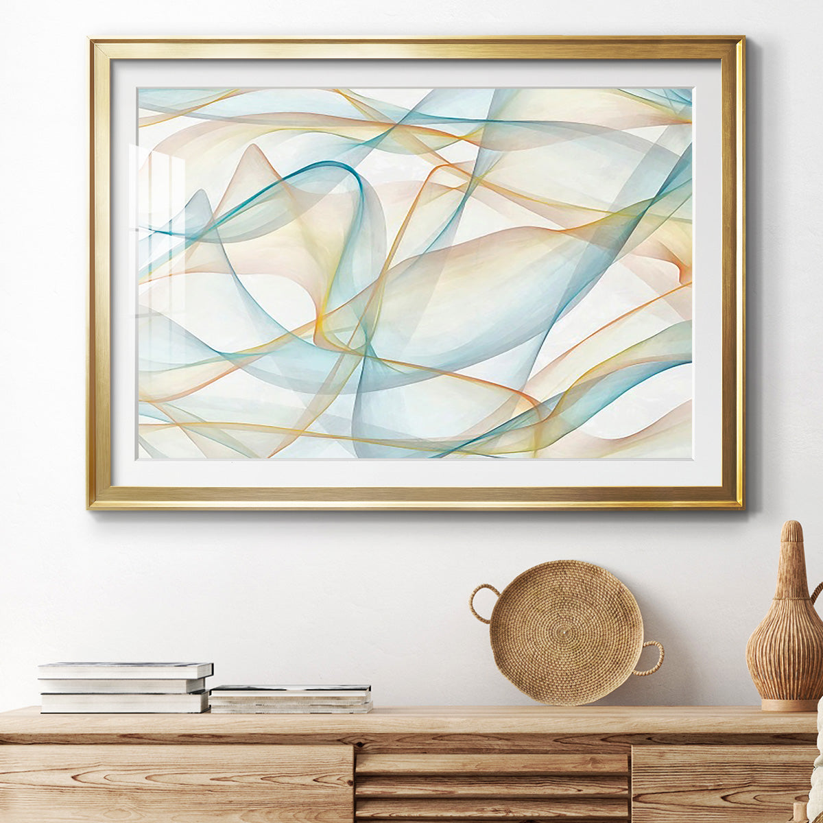 Curves and Waves V - Modern Framed Art Print