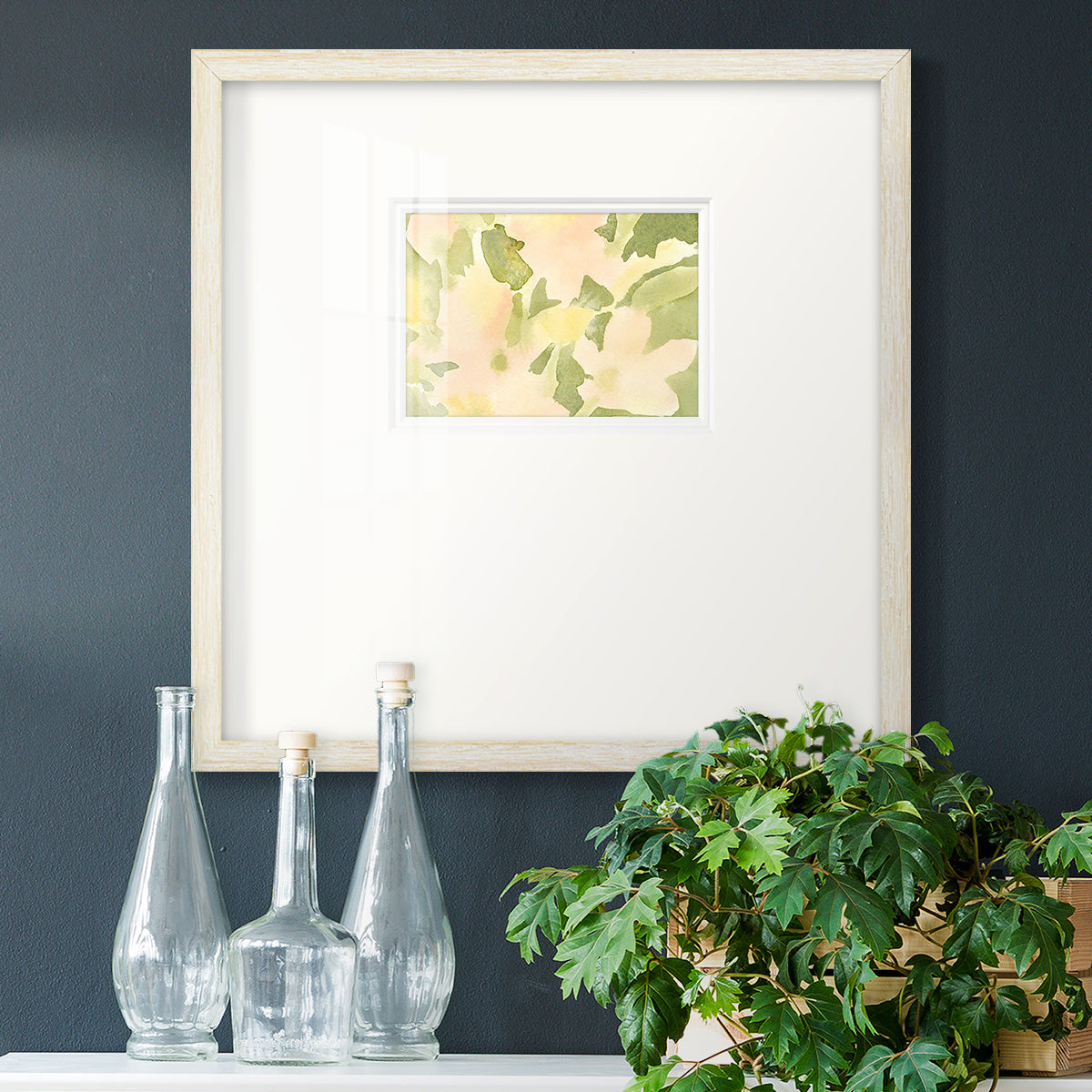 Verdant Floral Abstract I Premium Framed Print Double Matboard