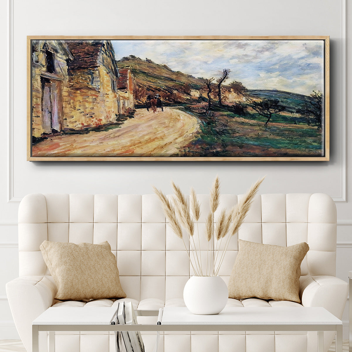 The Road in Giverny, 1885 - Floater Framed Canvas Print