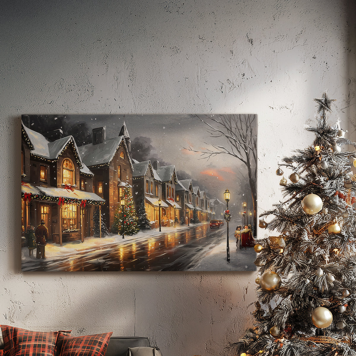 Night of Amber Icicles - Canvas Art Print