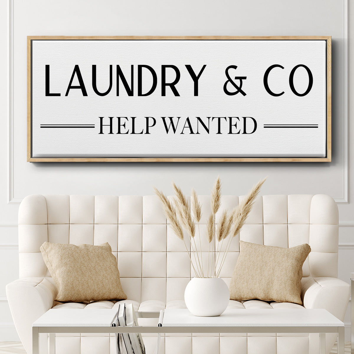 Help Wanted - Floater Framed Canvas Print