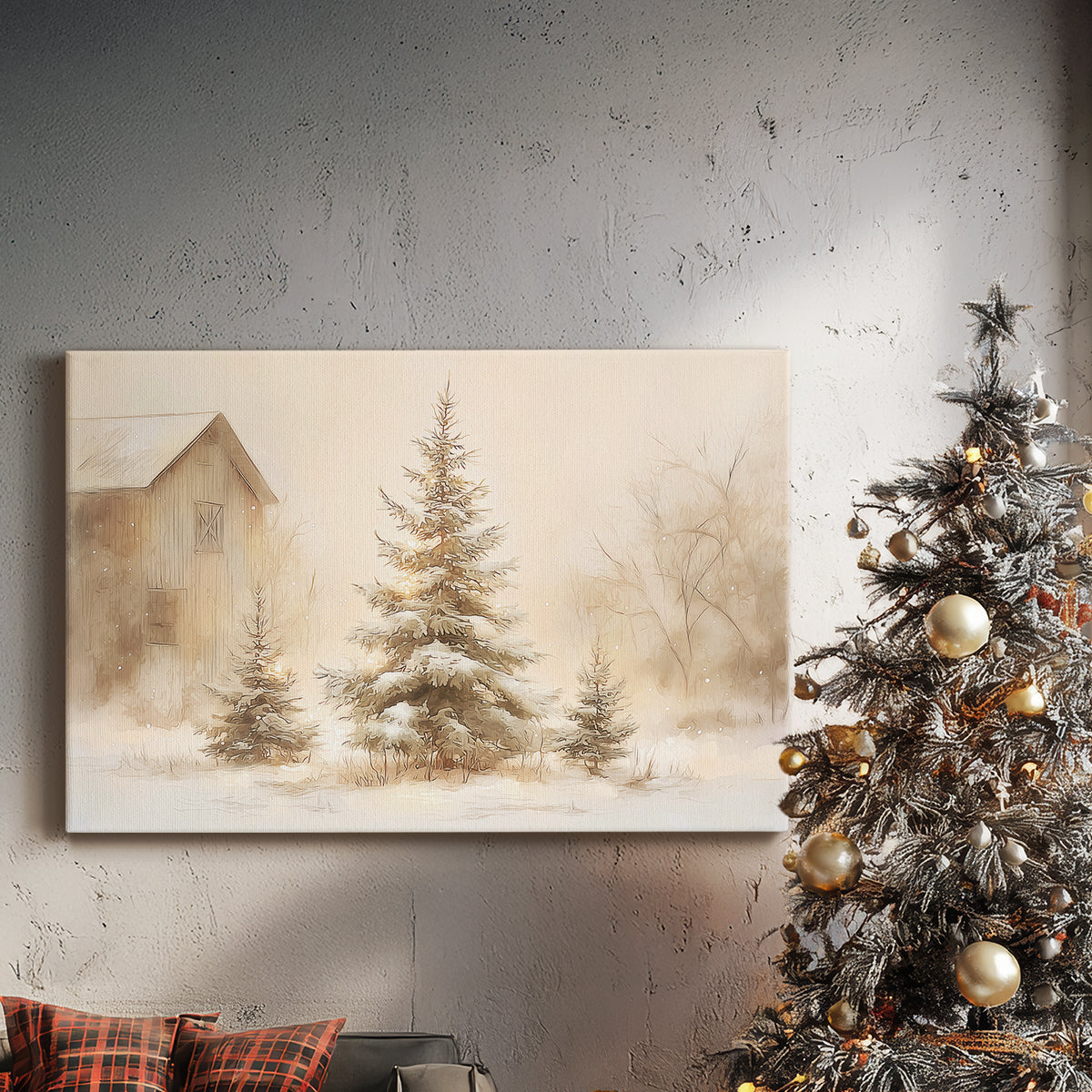 Midwinter of Tinsel-Gold Blessing - Canvas Art Print