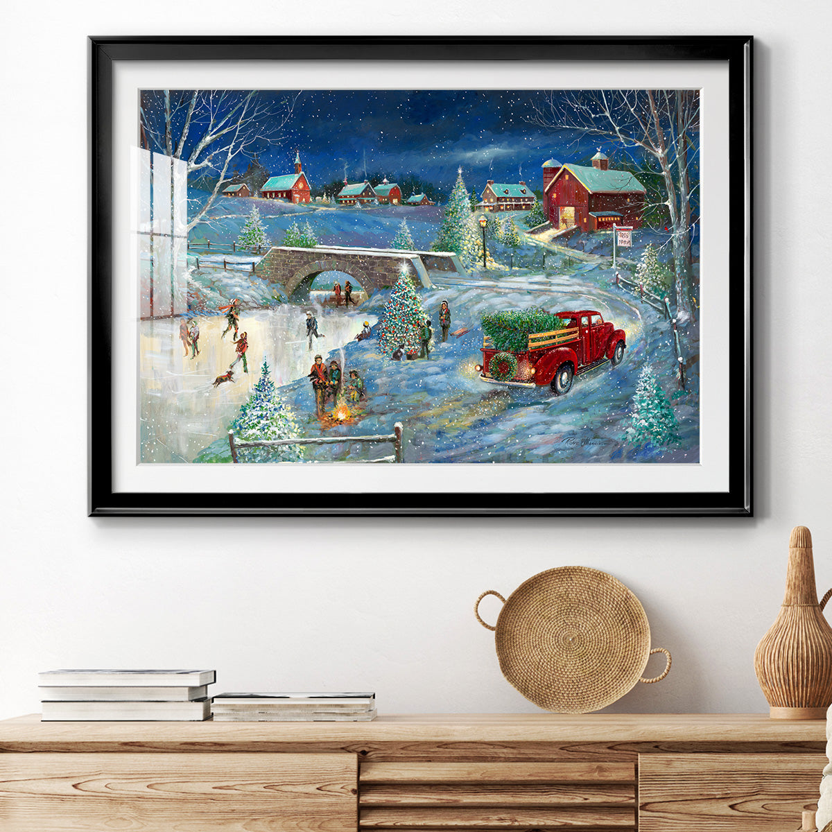 Warm Holiday Memories - Modern Framed Art Print