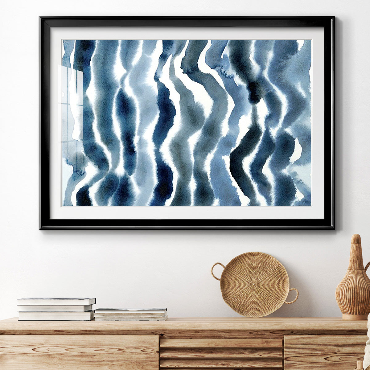 True Blue Wave II - Modern Framed Art Print