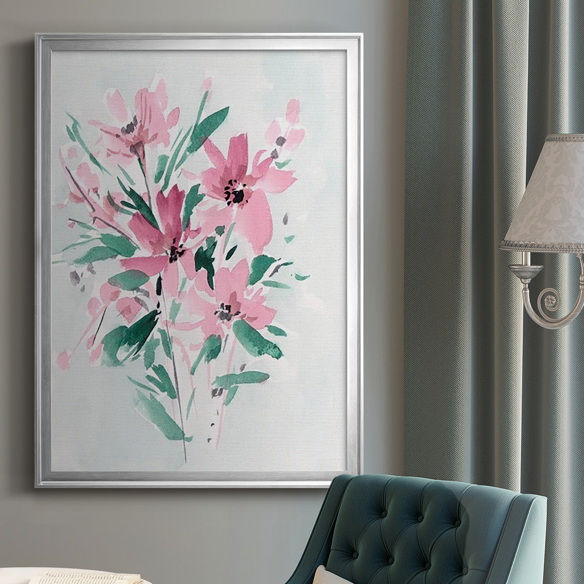 Posy Blooms IV - Modern Framed Canvas Print