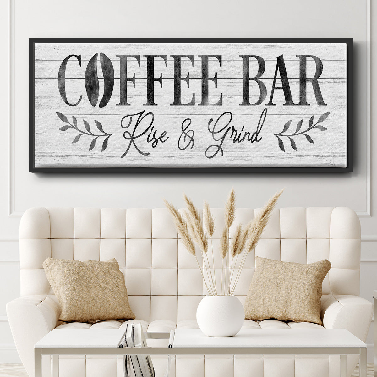 Coffee Bar - Floater Framed Canvas Print