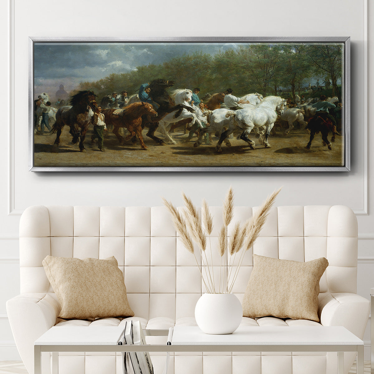 The Horse Fair - Floater Framed Canvas Print