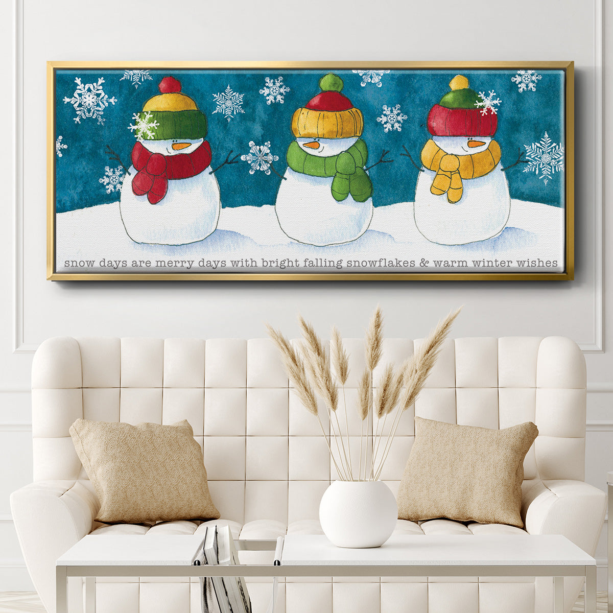 A Frosty Kiss - Floater Framed Canvas Print
