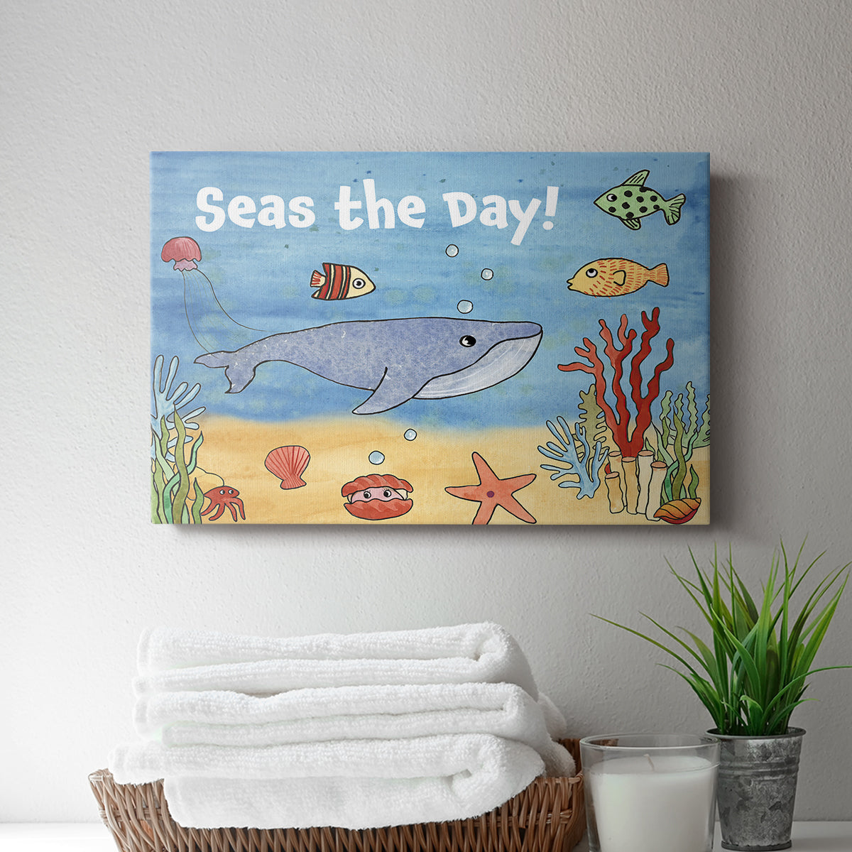 Cute Sea Creatures II - Canvas Art Print