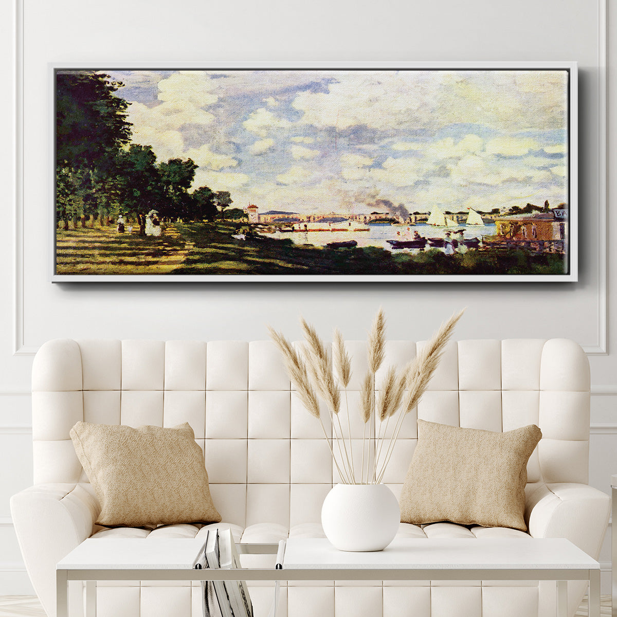 Sailing at Argenteuil - Floater Framed Canvas Print