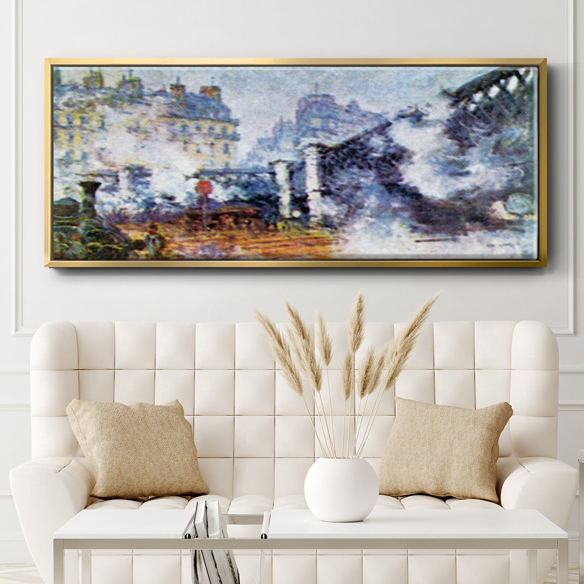 The Europe Bridge Saint Lazare Station in Paris - Floater Framed Canvas Print