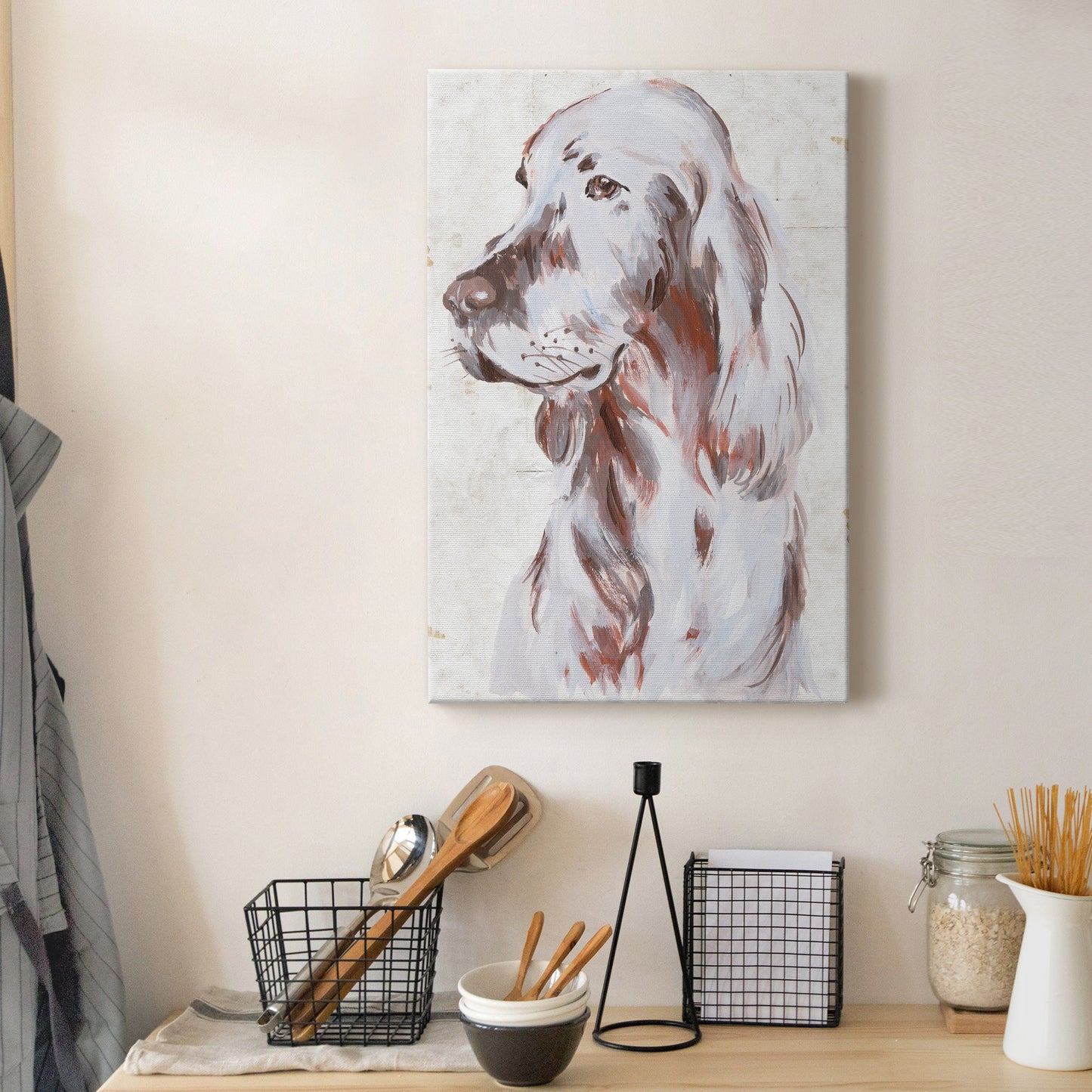 Sitting Dog III Premium Gallery Wrapped Canvas - Ready to Hang