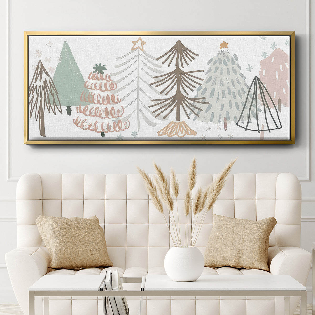 Christmas Tree Sketchbook - Floater Framed Canvas Print