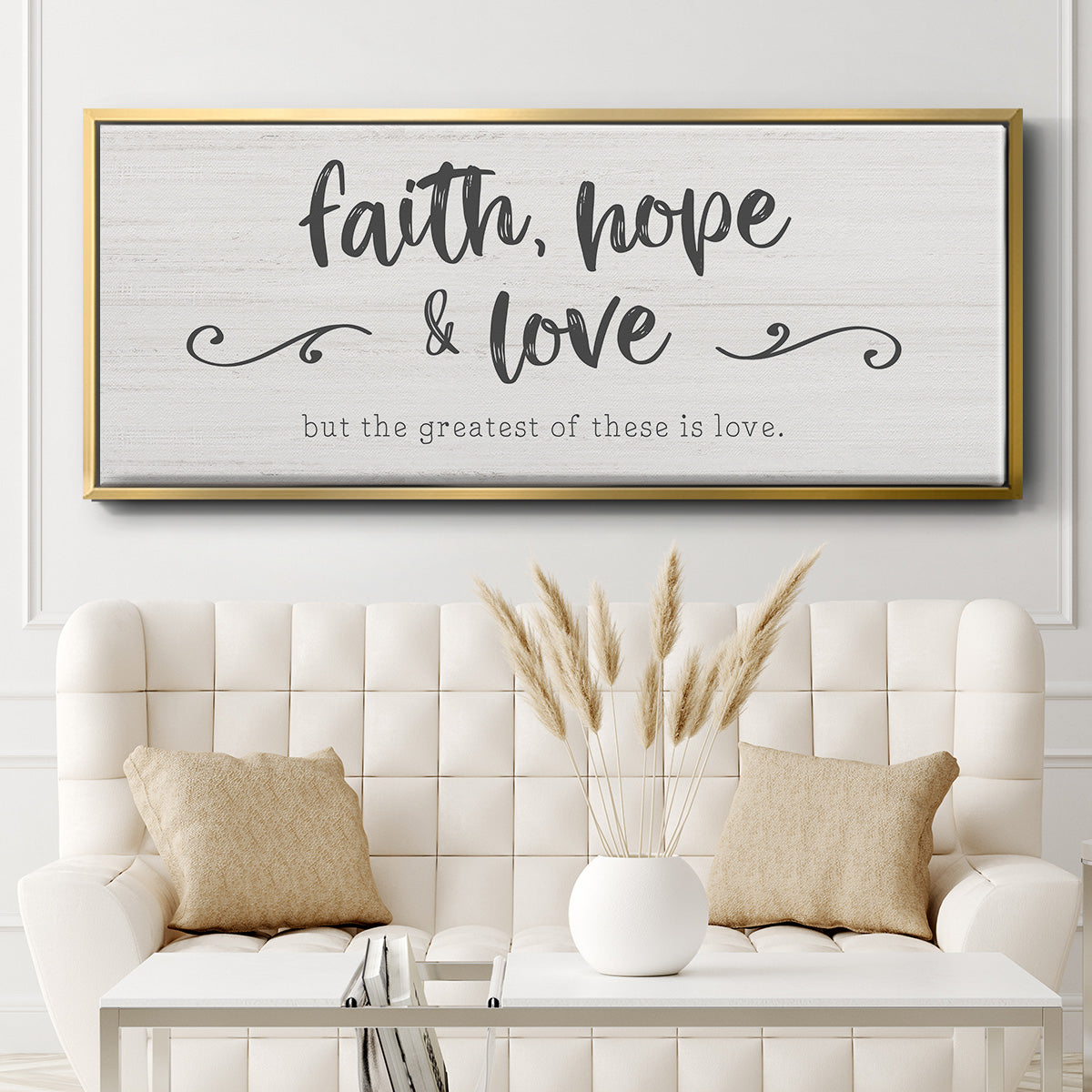 Greatest is Love - Floater Framed Canvas Print