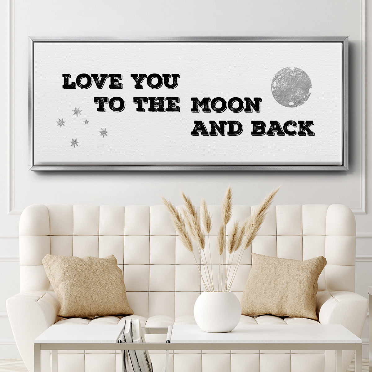 To the Moon and Back - Floater Framed Canvas Print