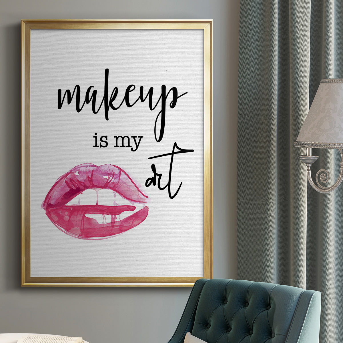 Makeup is My Art - Modern Framed Canvas Print