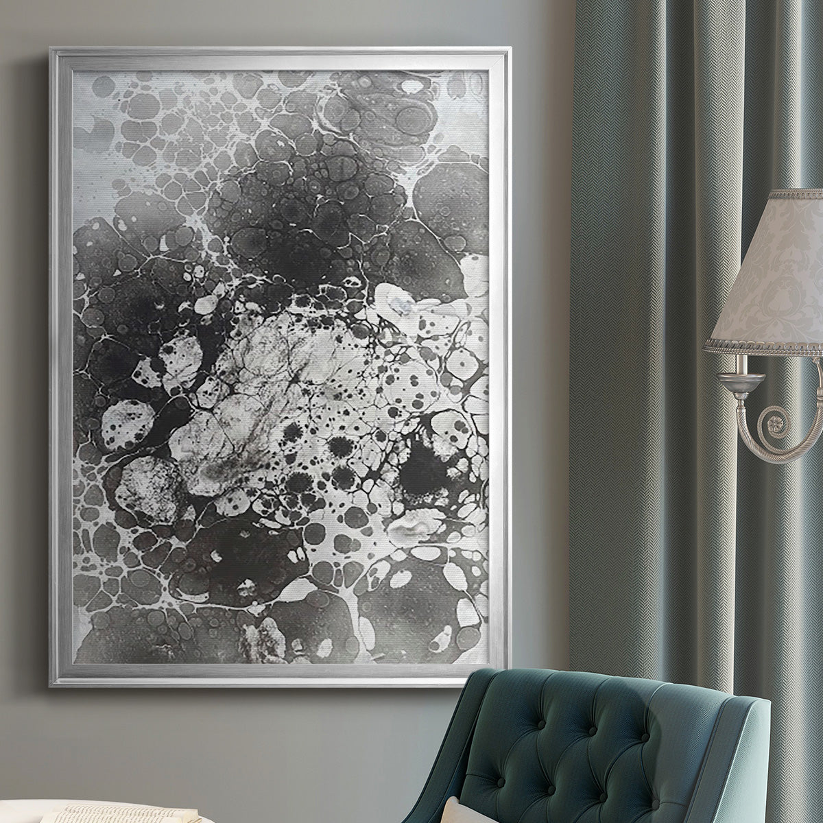 Marbling VI - Modern Framed Canvas Print