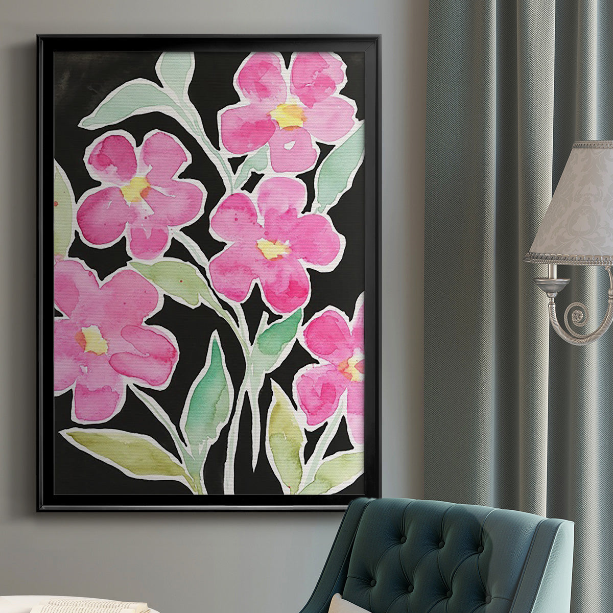 Floral Choir - Modern Framed Canvas Print