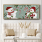 Peppermint Snowman Collection D - Floater Framed Canvas Print