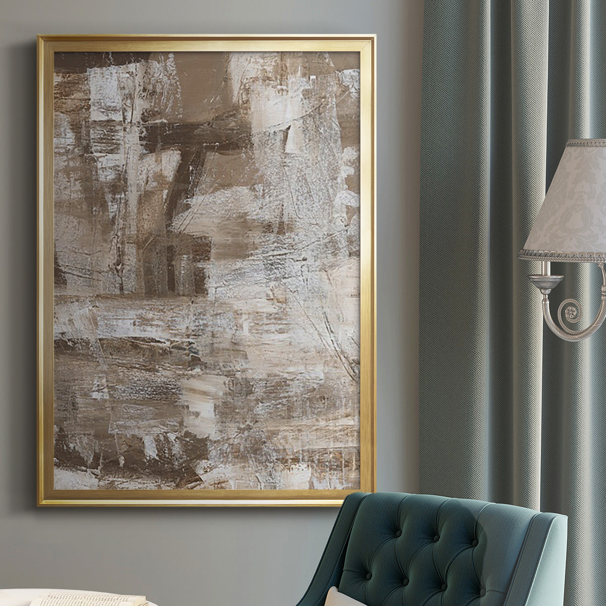 Bronzed II - Modern Framed Canvas Print