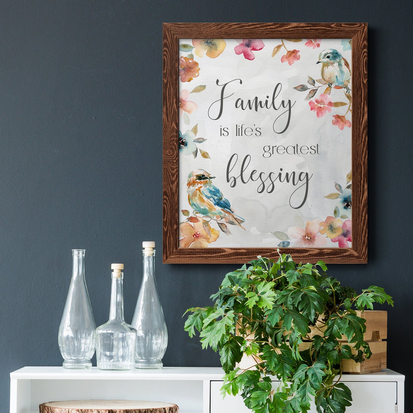 Spring Bird Blessing - Barnwood Framed Canvas Print