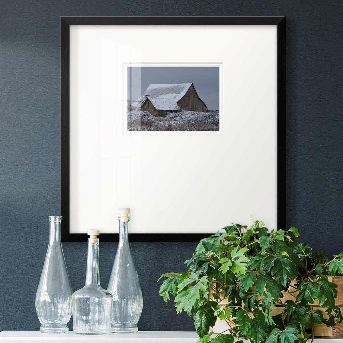 Winter Barn Premium Framed Print Double Matboard